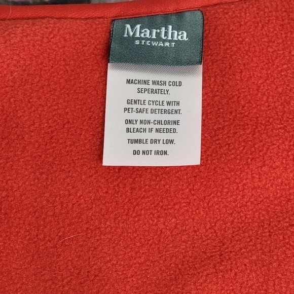 MARTHA Stewart Red Plaid Tweed Barn Coat For Dogs Small - Picture 6 of 10